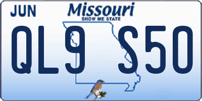 MO license plate QL9S5O