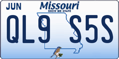 MO license plate QL9S5S