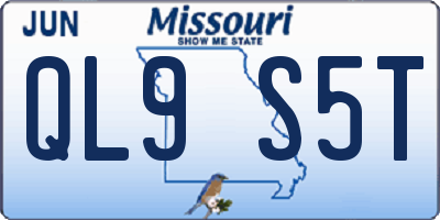 MO license plate QL9S5T