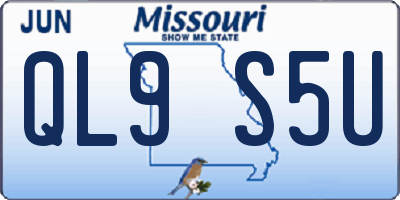 MO license plate QL9S5U