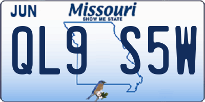 MO license plate QL9S5W