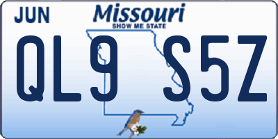 MO license plate QL9S5Z