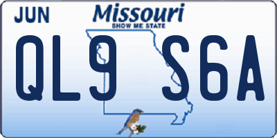 MO license plate QL9S6A