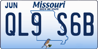 MO license plate QL9S6B