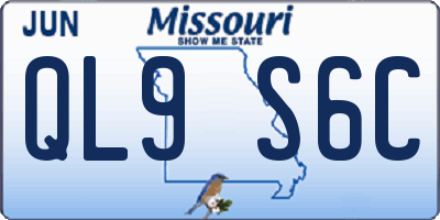 MO license plate QL9S6C