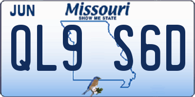 MO license plate QL9S6D