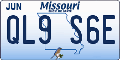 MO license plate QL9S6E
