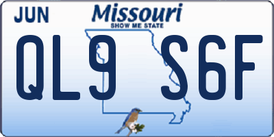MO license plate QL9S6F