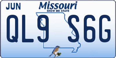 MO license plate QL9S6G