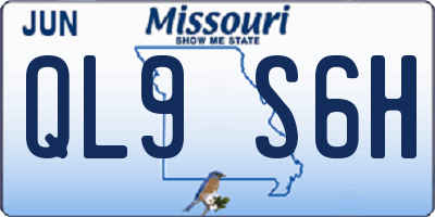 MO license plate QL9S6H