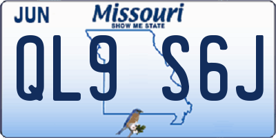 MO license plate QL9S6J