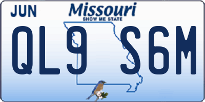 MO license plate QL9S6M