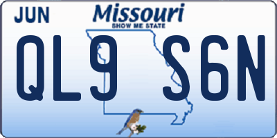 MO license plate QL9S6N