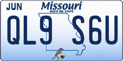MO license plate QL9S6U