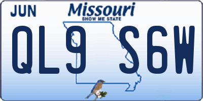 MO license plate QL9S6W