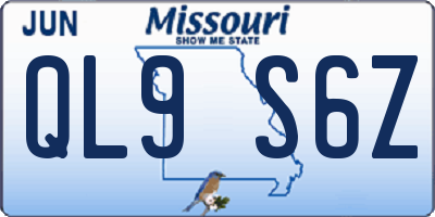 MO license plate QL9S6Z