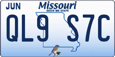 MO license plate QL9S7C