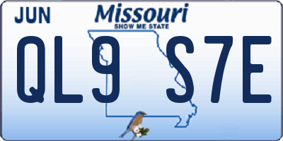 MO license plate QL9S7E