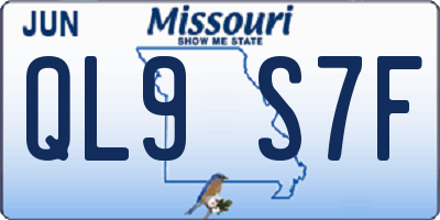 MO license plate QL9S7F