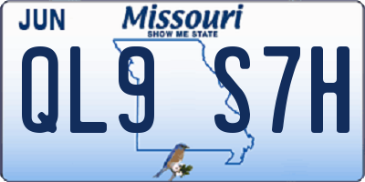 MO license plate QL9S7H