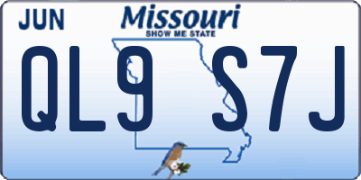 MO license plate QL9S7J