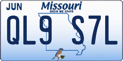 MO license plate QL9S7L