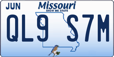 MO license plate QL9S7M