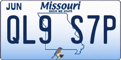 MO license plate QL9S7P