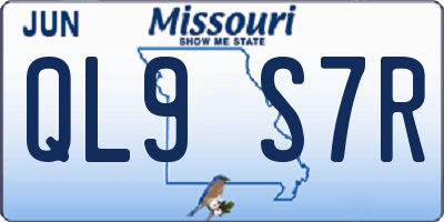 MO license plate QL9S7R