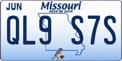 MO license plate QL9S7S