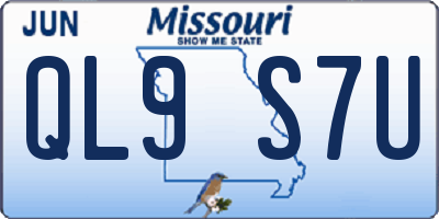 MO license plate QL9S7U