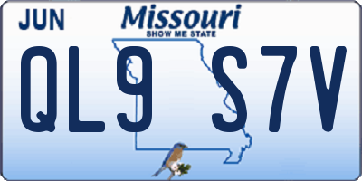 MO license plate QL9S7V