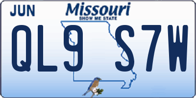 MO license plate QL9S7W