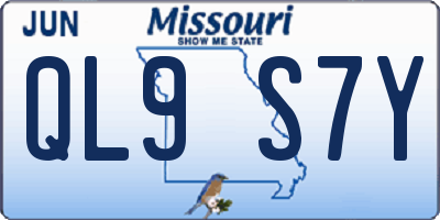 MO license plate QL9S7Y