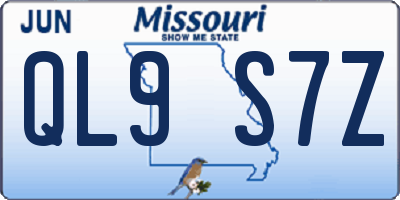 MO license plate QL9S7Z