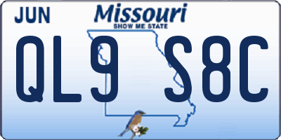 MO license plate QL9S8C