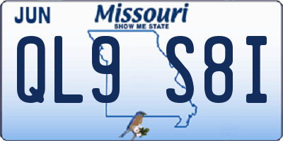 MO license plate QL9S8I