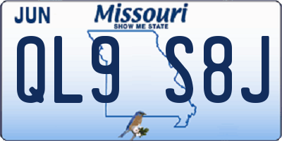 MO license plate QL9S8J