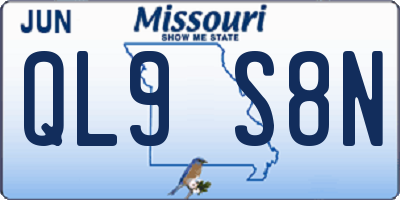 MO license plate QL9S8N