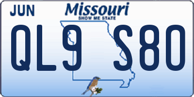 MO license plate QL9S8O