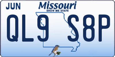 MO license plate QL9S8P