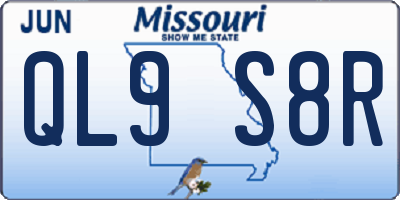 MO license plate QL9S8R