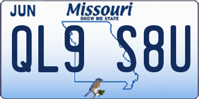 MO license plate QL9S8U