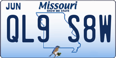 MO license plate QL9S8W