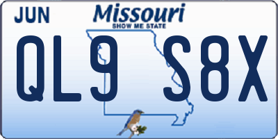 MO license plate QL9S8X