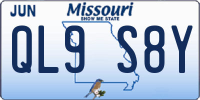 MO license plate QL9S8Y