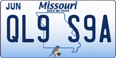 MO license plate QL9S9A