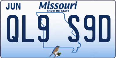 MO license plate QL9S9D
