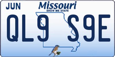 MO license plate QL9S9E