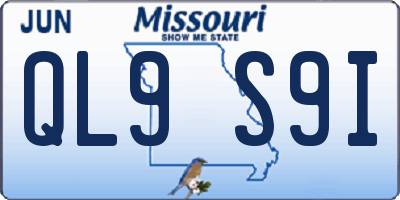 MO license plate QL9S9I